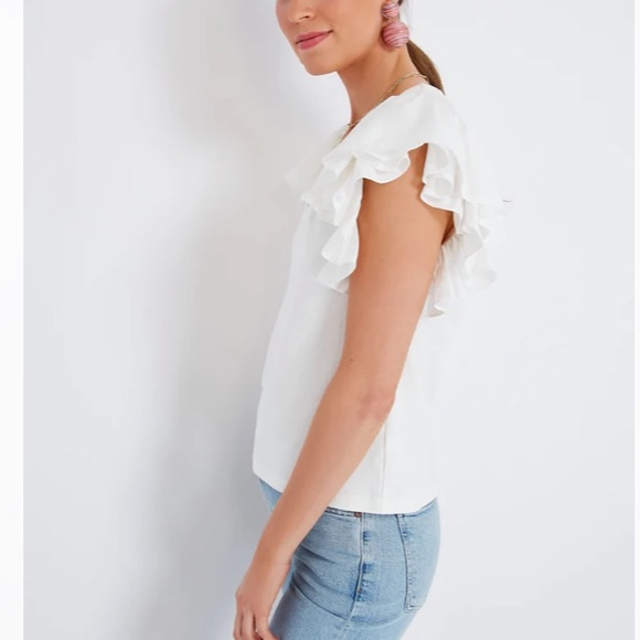 White Tory Flutter Sleeve Top
POMANDER PLACE - Picture 3 of 9
